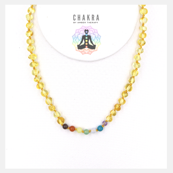 Chakra & Honey Amber Child Necklace