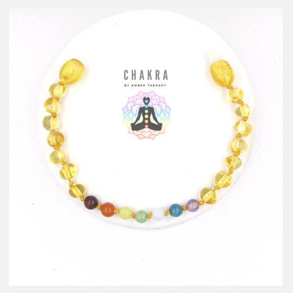 Chakra & Honey Amber Child Bracelet