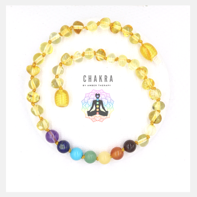 Chakra & Honey Amber Adult Anklet