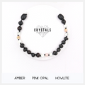 Amber, Pink Opal & Howlite Child Bracelet / Anklet