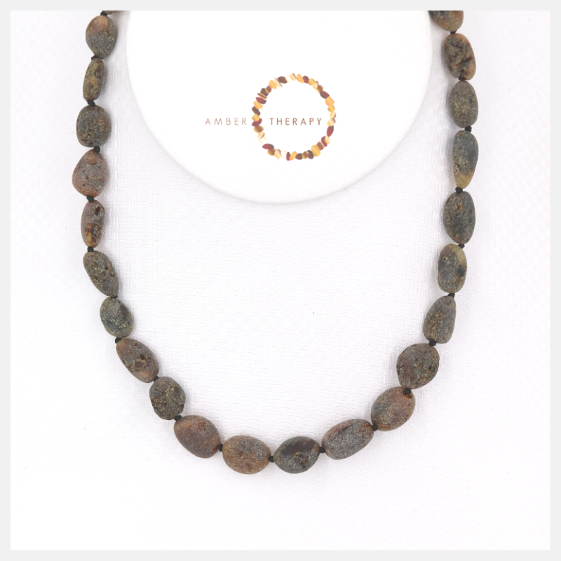 Adult Raw Earth Amber Bean Necklace
