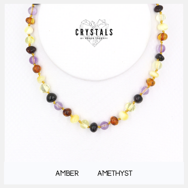 Amber & Amethyst Child Necklace