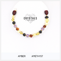 Amber with Amethyst Child Bracelet / Anklet