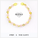 Amber & Rose Quartz Adult Bracelet