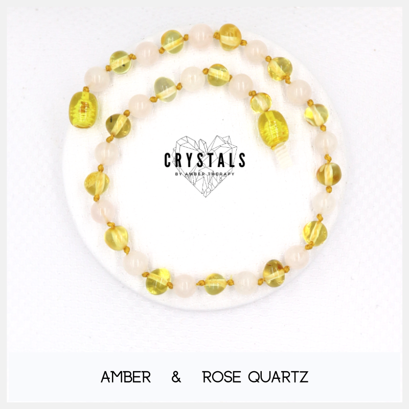 Amber & Rose Quartz Adult Anklet