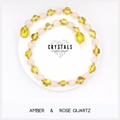 Amber & Rose Quartz Adult Anklet